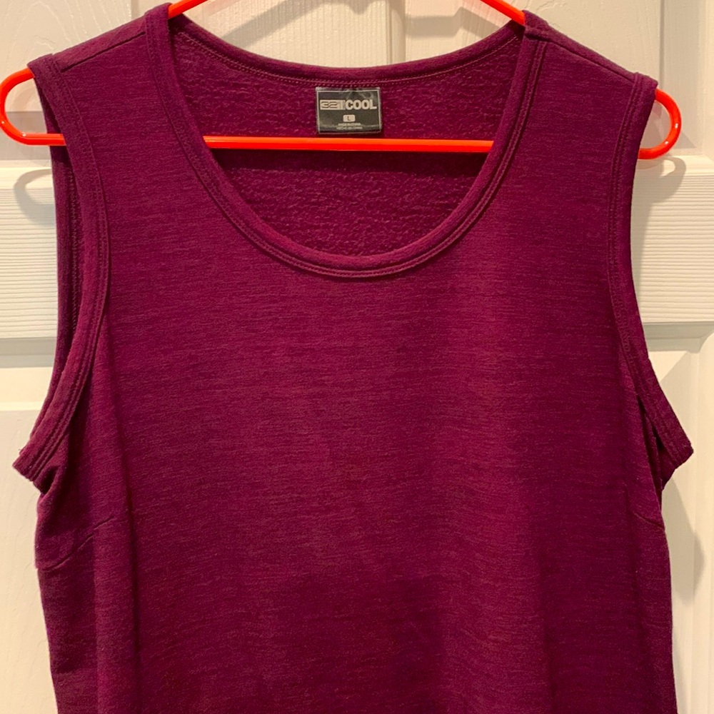 Dark pink and black dress or long shirt with tights! Either works!